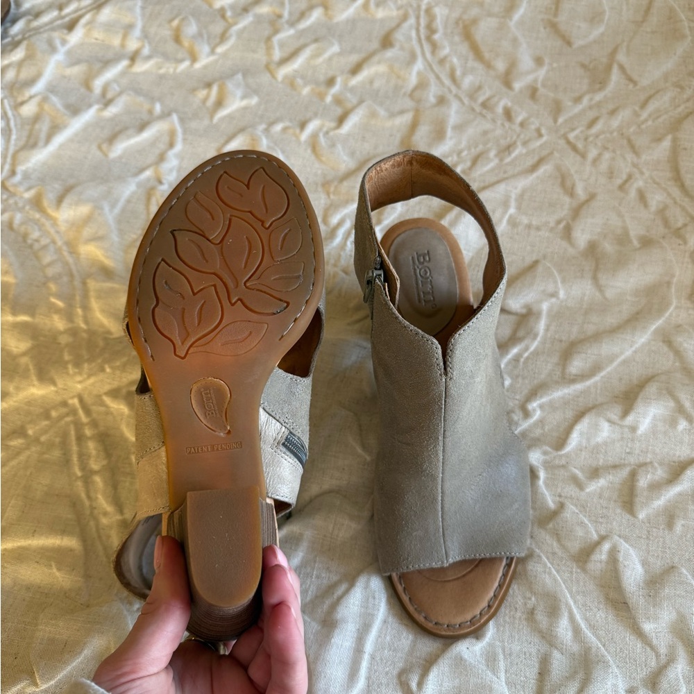 Born Taupe Suede Open-Toe Mule Sandals - Picture 5 of 5